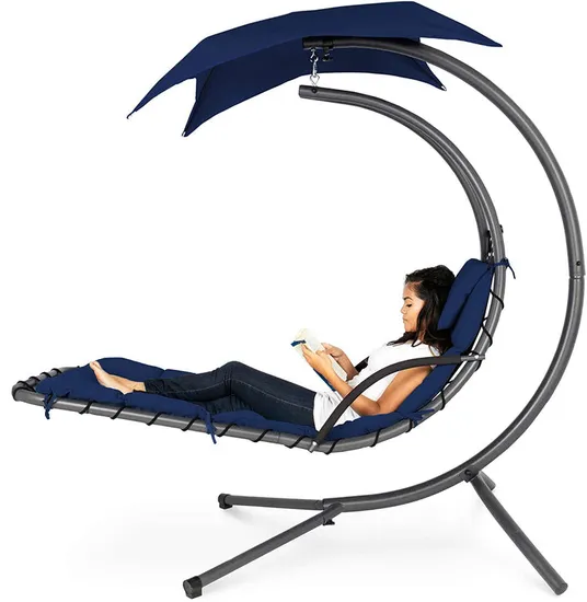 Outdoor Lounge Chair with an Umbrella