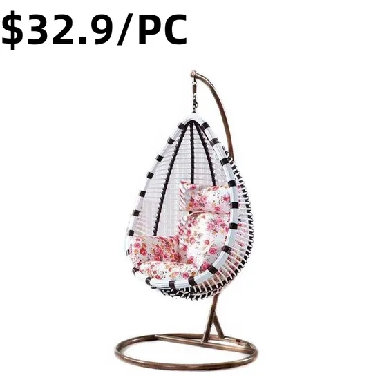 Cheap Price Wooden Home Indoor Wicker Armless Unadjustable Swing Chair