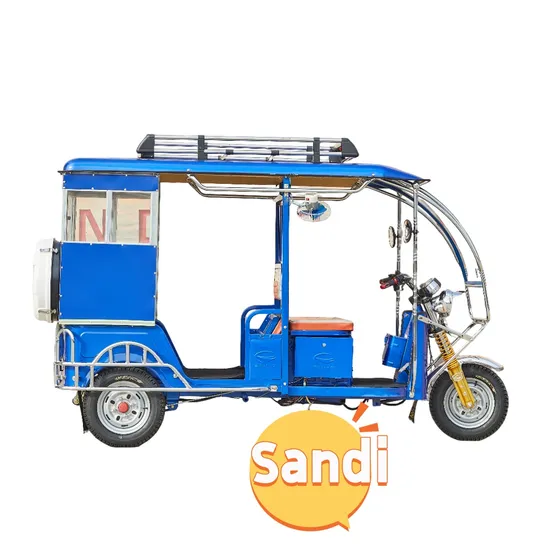 Big Motor and Long Range 3-Wheels Electric Rickshaw Tricycles for Taxi Use