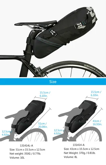 Large Capacity Waterproof Bike Tail Bag Seat Bag Bike Case - 10L
