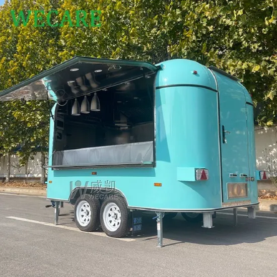 Wecare Fast Foodtruck Mobile Kitchen Concession Trailer Street Food Van Pizza Hot Dog Food Truck with Full Kitchen