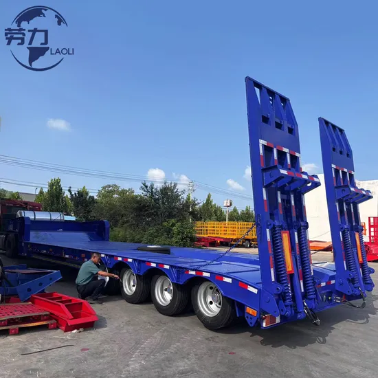 Good Price 3 Axles 60ton Low Bed Trailer 80/100 Ton Lowboy Truck Semi Trailer 4 Axles Lowbed Loader Trailers
