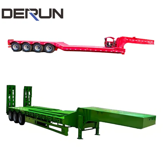 3/4/5/6 Axles 60/80/100/120 Tons Heavy Duty Removable Gooseneck Detachable Front Loading Lowbed Lowboy Low Bed Deck Loader Excavator Carrier Truck Semi Trailer