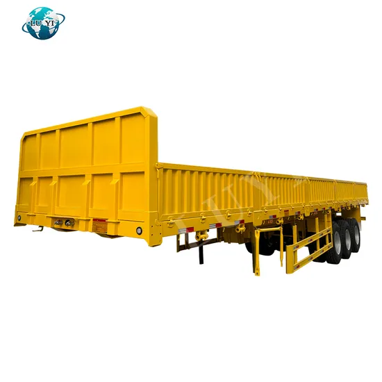3 /4 Axle Side Wall Semitrailer Pallet Semitrailer Boxboard Flatbed Trailer Hot in Africa