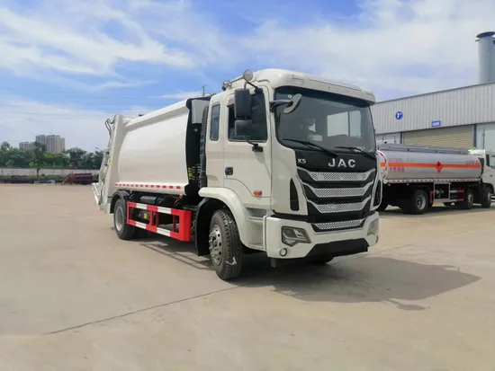 JAC 12cbm Compression Compactor Garbage Truck Suitable for 120 or 240 or 260 Liter Square or 300L Circular Bin to Transport Waste or Trash
