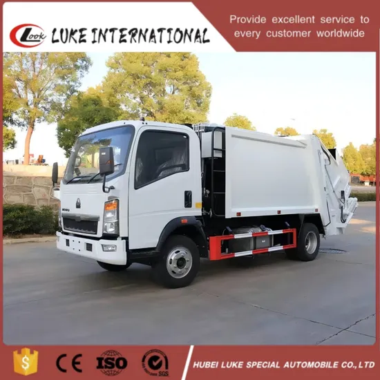 High Quality 4*2 HOWO Brand 5 Cbm 5 Cubic Meter Garbage Compactor Truck