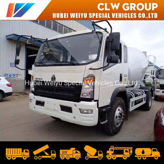 China HOWO 7cbm 4*2 Construction Mixing Vehicles 7000liters Mobile Cement Concrete Mixer Truck to Bangladesh