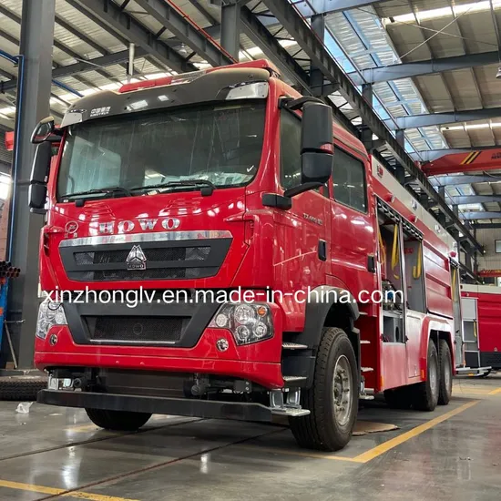 HOWO Dry Chemical Powder Tank and Water Foam Tank Combined Fire Fighting Truck Fire Engine