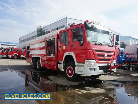 HOWO 6X4 336HP Double Cabin Fire Fighting Truck Fire Engine Rescue Truck with Boom Lift Shooting