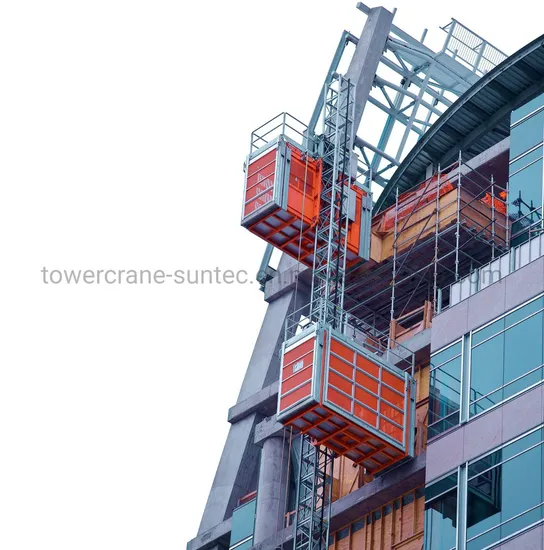 China Building Construction Hoist Sc200/200 Double Cage Hoist 2 Tons Factory Direct Sales
