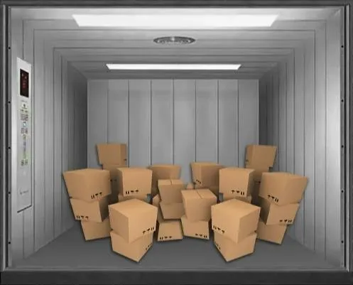 Guaranteed Quality Large Space Warehouse Cargo Painted Steel Freight Elevator