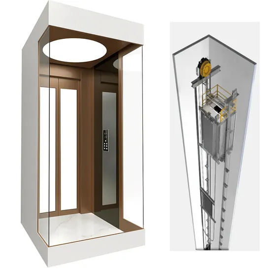 Foshan Factory Cost Price Gearless Traction Machine Glass Panoramic Elevator