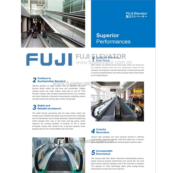 FUJI Vvvf Moving Walkway Indoor Outdoor Escalator Supplier Economical Escalator