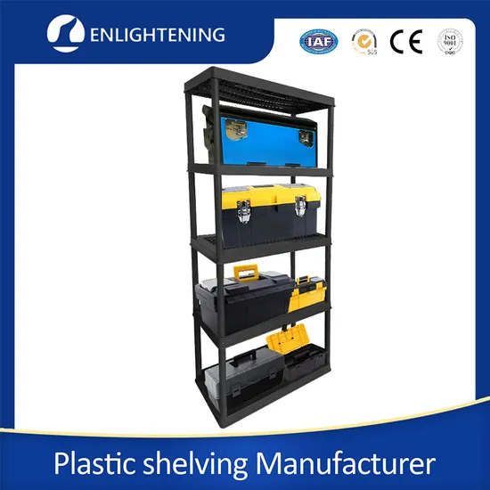 Heavy Duty Black Ventilated Warehouse Rack Plastic Shelf Factory Wholesale Plastic Storage Shelves Units Shelving