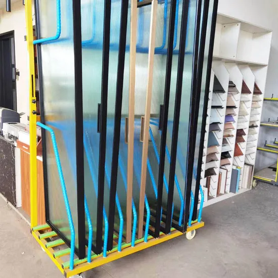 a Practical Double-Layer Door and Window Storage Rack Transport Metal Handcart with Adjustable Height