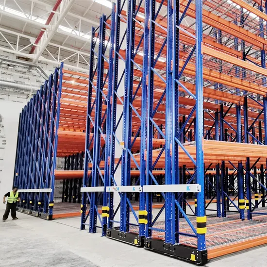 Warehouse Rack System Automatic Movable High Density Storage Racks Heavy Duty Mobile Racking Solutions with Motor Drive