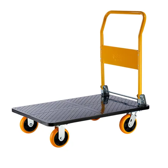 2% off Solid Foldable Steel Platform Trolley 300kg 500kg 700kg Hand Truck with Four Wheels