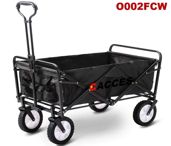 Foldable Handcart Folding Wagon Garden Trolley with Telescopic Handle 360 off-Road Wheels Brake 80/100kg Collapsible, Height Adjustable&Foldable Outdoor Utility