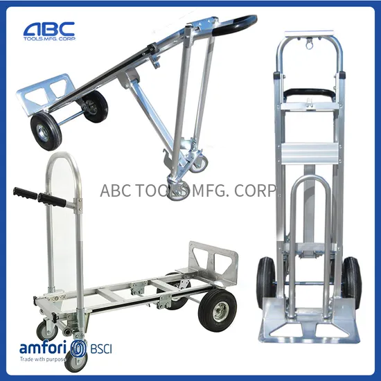 3in1 Convertible Aluminum Hand Truck Folding Alloy Dolly with Pneumatic Wheels