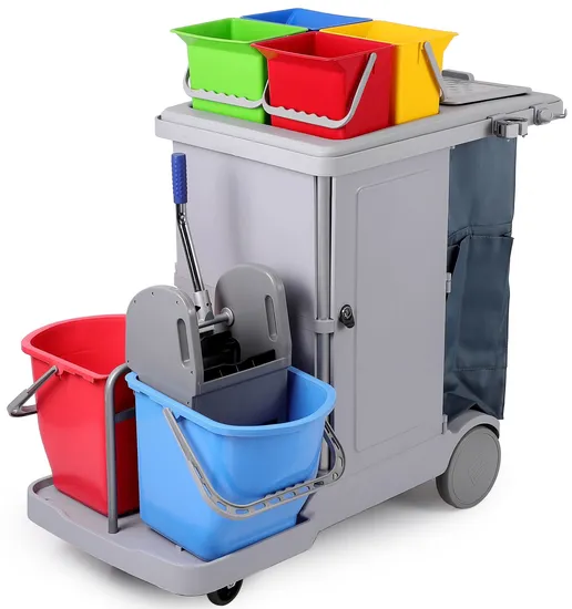 Medical Cleaning Trolley Hotel Room Housekeeping Cleaning Service Cart