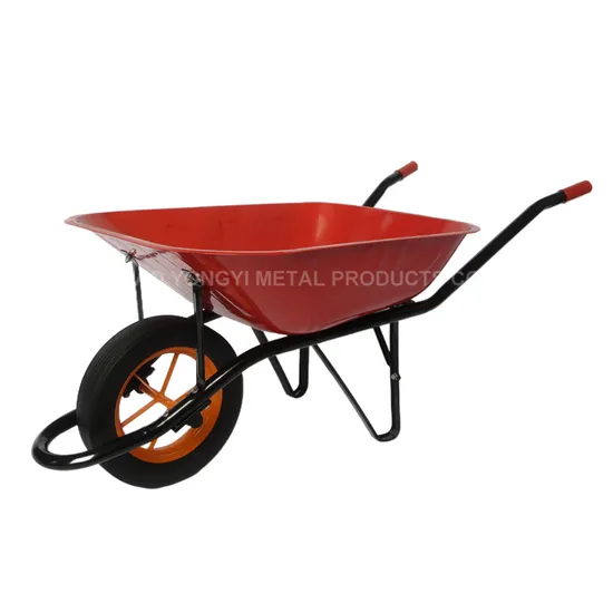 Solid Rubber Wheeled Wheelbarrow for The Construction of 5CF Heavy Building Garden