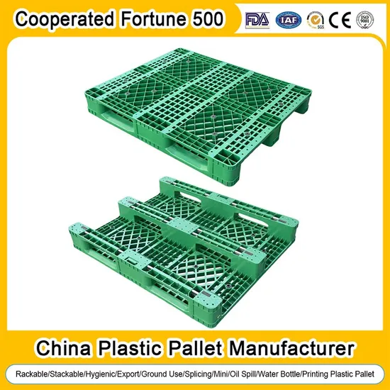 China Plastic Pallet Manufacturer Rackable Stackable One Way Export Hygienic Printing Splicing Oil Spill Containment IBC Drum HDPE Heavy Duty Flat Pallet