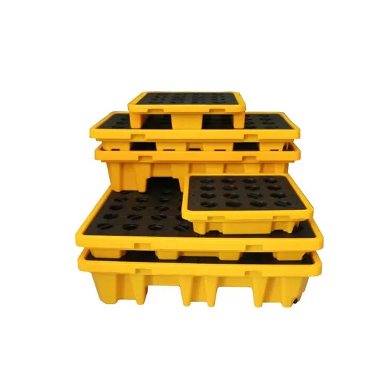 2 Drum 27gal/105L Sump Capacity Forklift Pockets HDPE Plastic Oil Barrel High Profile Spill Containment Pallet for Chemical Storage Leakproof