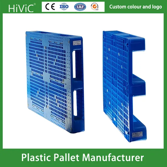 Plastic Pallet Manufacturer HDPE Heavy Duty Warehouse Storage Industrial Euro Rackable Printing 4 Way Export Plastic Tray Pallet