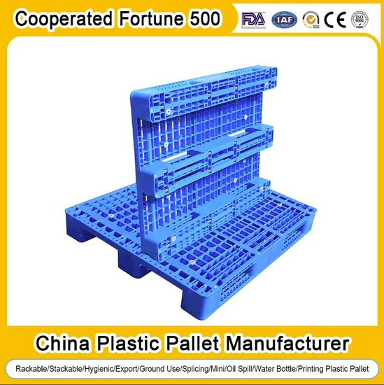 Plastic Pallet Manufacturer HDPE Heavy Duty Warehouse Storage Industrial Euro Rackable Printing One Four 4 Way Export Oil Spill IBC Containment Hygienic Pallet
