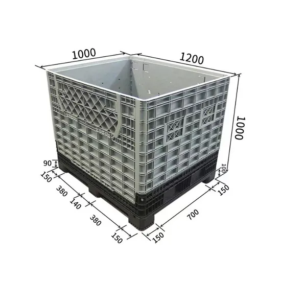 HDPE Hygiene Food Grade Mesh Ventilation Stackable Plastic Pallet Boxes for Vegetables and Fruits