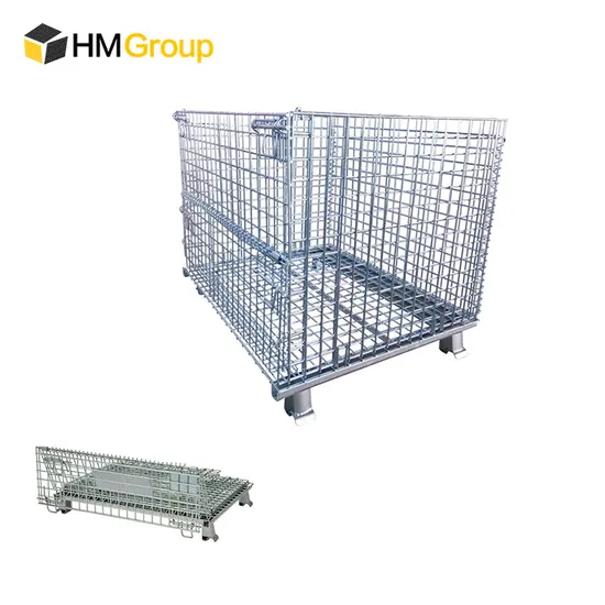 Industrial Rigid Folding Stackable Durable Storage Steel Wire Mesh Containers