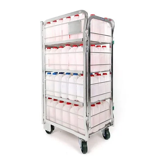 4 Sides Nestable Milk Transport Trolley