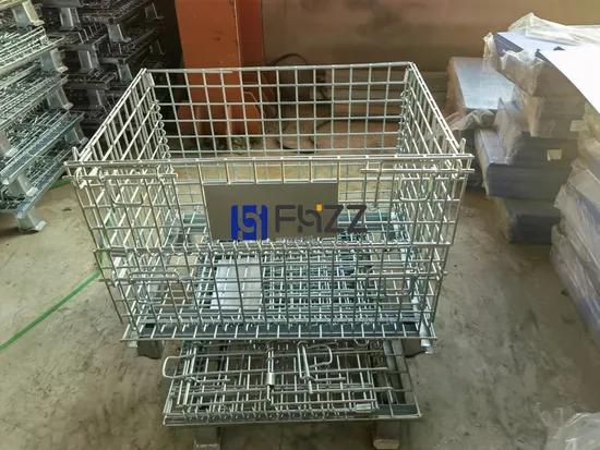 Heavy Duty Welded Mesh Wire Hot Dipped Galvanized Stackable and Foldable Storage Cage