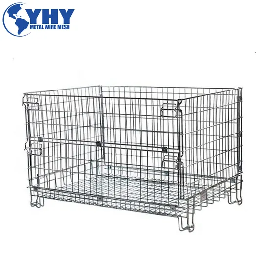 High Quality Wire Mesh Pallet Steel Wheels Removable Storage Cages