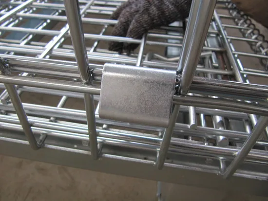 Galvanized Steel Foldable Wire Mesh Rolling Storage Pallet Cage