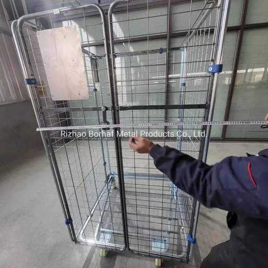Galvanized Nestable Roller Container Metal Foldable Steel Logistics Roll Cage