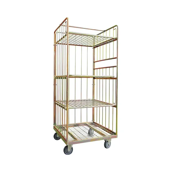 Customized Color Zinc Metal Wire Mesh Container Rolling Cage