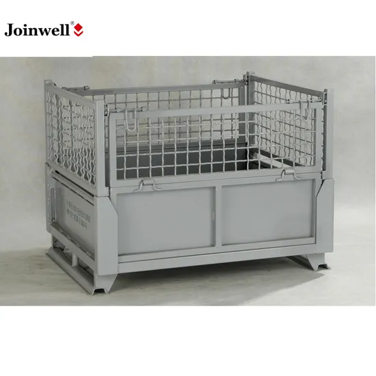 Foldable Collapsible Stackable Warehouse Storage Steel Metal Wire Mesh Cage