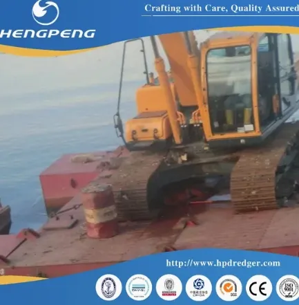 Efficient Modular Floating Excavator Platform Barge for Transportation