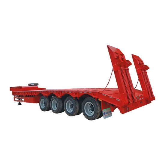 4 Axles Lowbed Semitrailer Low Loader Transport Heavy Duty Equipment Extendable Lowboy Semi- Trailer