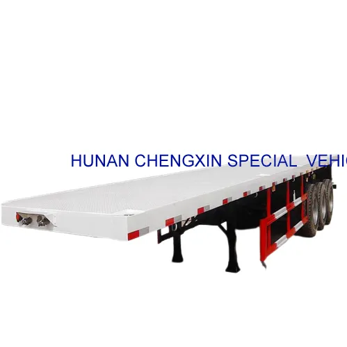 3axle 60ton 20FT 40FT Flatbed Flat Bed Container Truck Semitrailer
