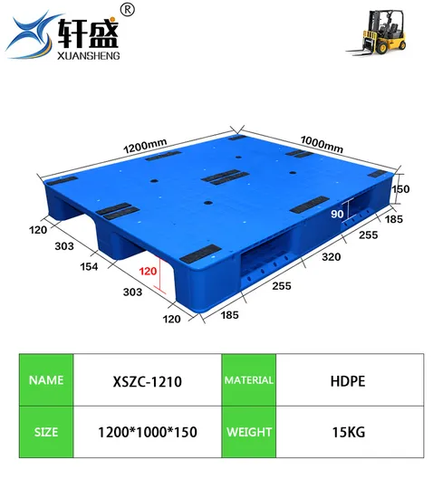 Warehouse Storage Use 3 Runners Type Rack Able Anti-Slip HDPE Plastic Pallet