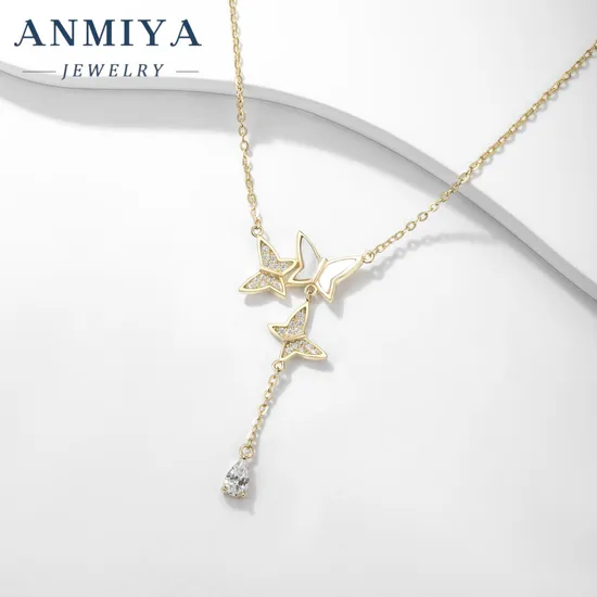 Anmiya Luxury Fine Jewelry Butterfly Pattern Adjustable 18K Gold Chains Necklaces Sets