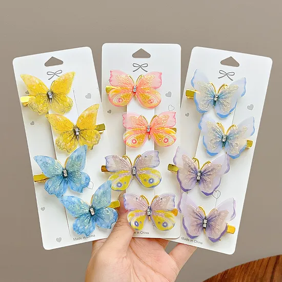 Cute Translucent Butterfly Hair Clips for Girls Kids Party Hair Accessories