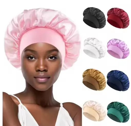 Satin Silk Hair Bonnet for Sleeping with Wide Elastic Band
