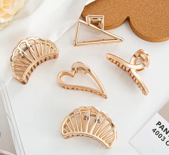 Various Metal Gold Geometric Shape Hair Clamps Daily Alloy Hair Claws Hair Claw Clip Hair Accessories Hair Ornaments for Women