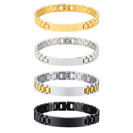 Custom Stainless Steel 316L Medical Logo Bracelet Watch Strap Engraved Bracelet