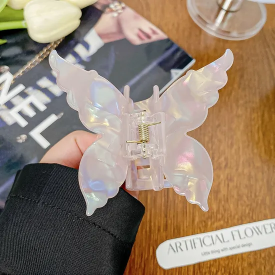 Cellulose Acetate Festoon Hair Claw Acrylic Butterfly Hair Claw Clips