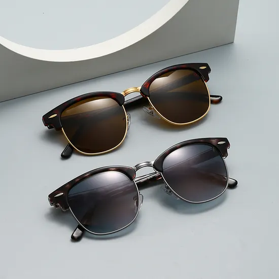 Classic Retro Eyebrow Frame Glass Lens Sunglasses