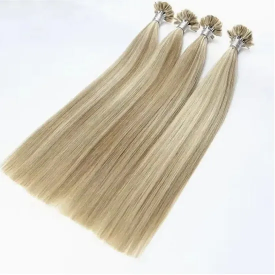 Luxury Pre-Bonded Keratin Flat Tip K Tip Extensions Cabello Human Natural Russian Real Remy Virgin F K Tip Human Hair Extensions